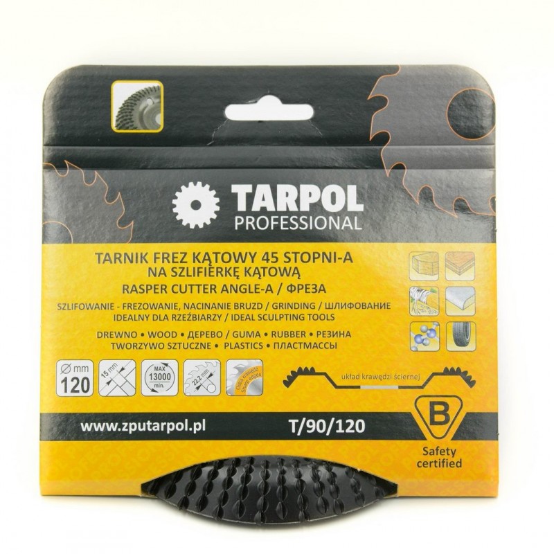 Tarcza kątowa do szlifowania drewna 120mm średni ząb T90