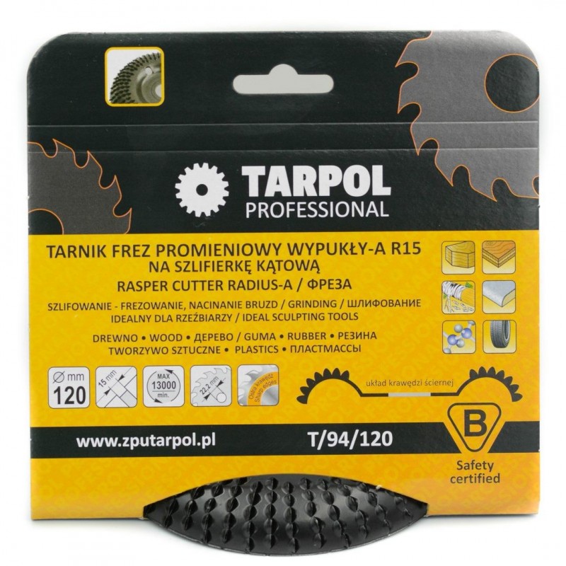 Tarnik frez na szlifierkę zaokrąglony 120mm średni ząb T94