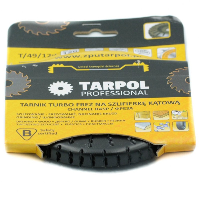 Frez tarnikowy na szlifierkę 120x12mm T49 Tarcza frez do szlifowania drewna turbo