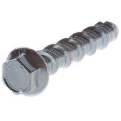 Wkręt do betonu z łbem sześciokątnym z kołnierzem ocynkowana