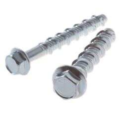 Wkręt do betonu z łbem sześciokątnym z kołnierzem ocynkowana