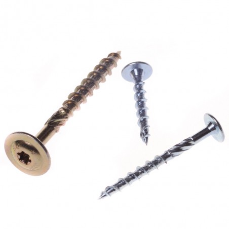 Wkręt ciesielski z łbem talerzowym do montażu konstrukcji drewnianych