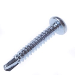 Wkręt samowiercący z łbem walcowym do metalu, blach i stolarki pcv