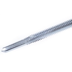 Wkręt do konstrukcji stalowych i blach z drobnym gwintem i wiertłem