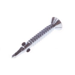 Wkręt ze skrzydełkami do mocowania drewnianych sztachet do płotu