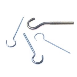 Hak metryczny z prętem zakończonym wygięciem w kształcie litery C